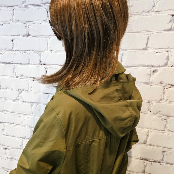 RACHEL ZOE - Olive green maxi hooded trench coat - Picture 9 of 14